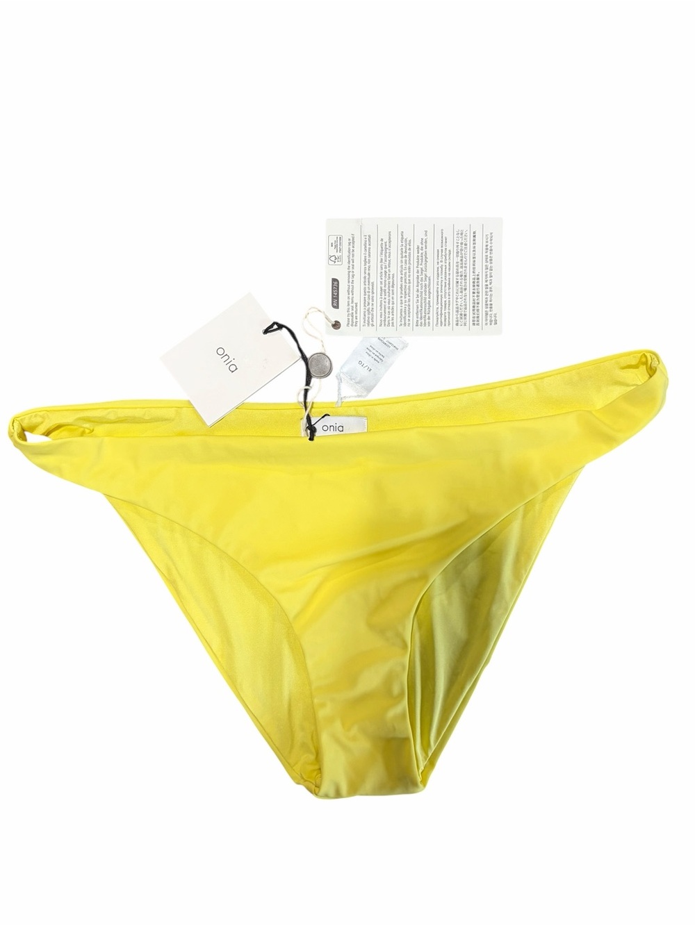 Revolve Onia Ashley Bikini Bottom NWT Lemon Yellow Size XL